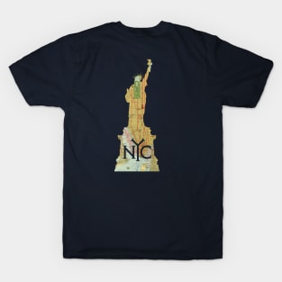 Statue of Liberty 1918 Map of NYC T-Shirt